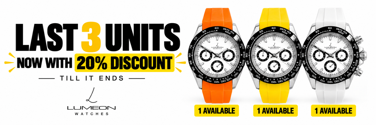 Last 3 Lumeon Summer Edition watches — 20% discount, one available per colour